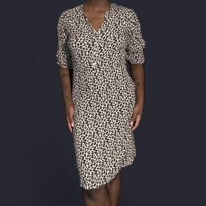 Cheetah print animal midi dress